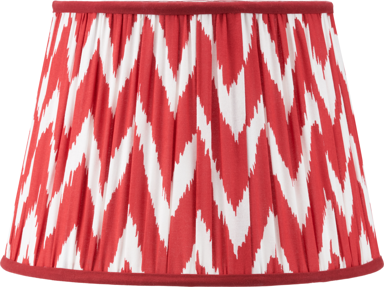 Kamilah 35cm Red Chevron Patterned Mushroom Pleat Tapered Lamp Shade