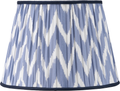 Kamilah 40cm Blue Chevron Patterned Mushroom Pleat Tapered Lamp Shade