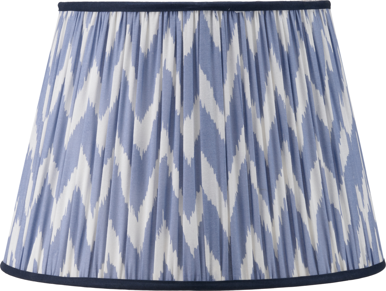 Kamilah 45cm Blue Chevron Patterned Mushroom Pleat Tapered Lamp Shade