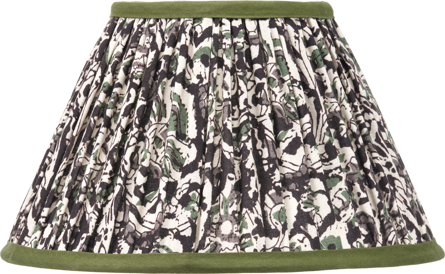 Ornella 25cm Green Floral Design Mushroom Pleat Empire Lamp Shade