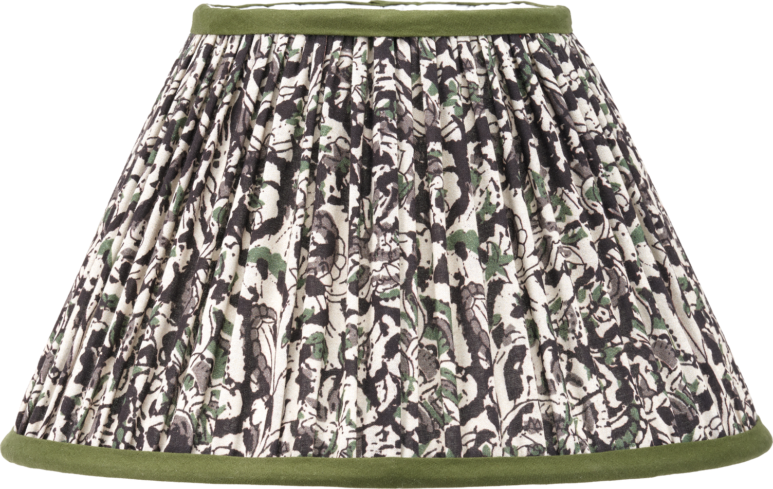 Ornella 30cm Green Floral Design Mushroom Pleat Empire Lamp Shade