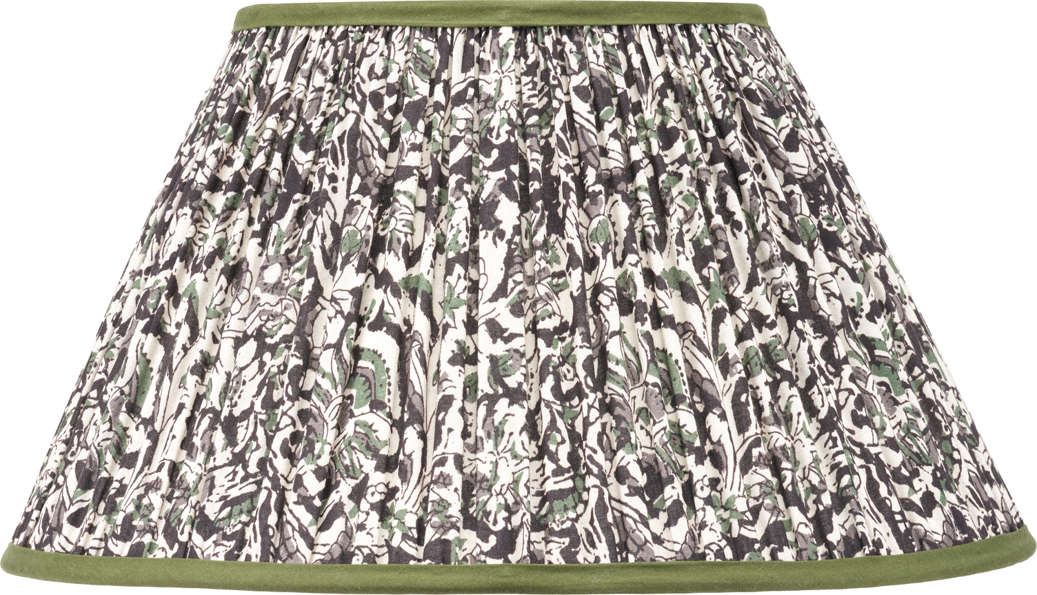 Ornella 40cm Green Floral Design Mushroom Pleat Empire Lamp Shade