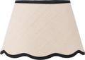 Tabitha 30cm Cream Jute Scalloped Edge Tapered Lamp Shade with Contrast Binding