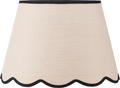 Tabitha 45cm Cream Jute Scalloped Edge Tapered Lamp Shade with Contrast Binding