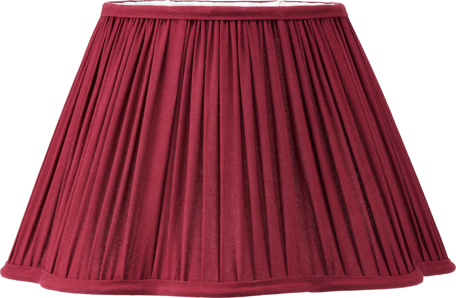Malia 35cm Mulberry Red Mushroom Pleat Scalloped Tapered Lamp Shade