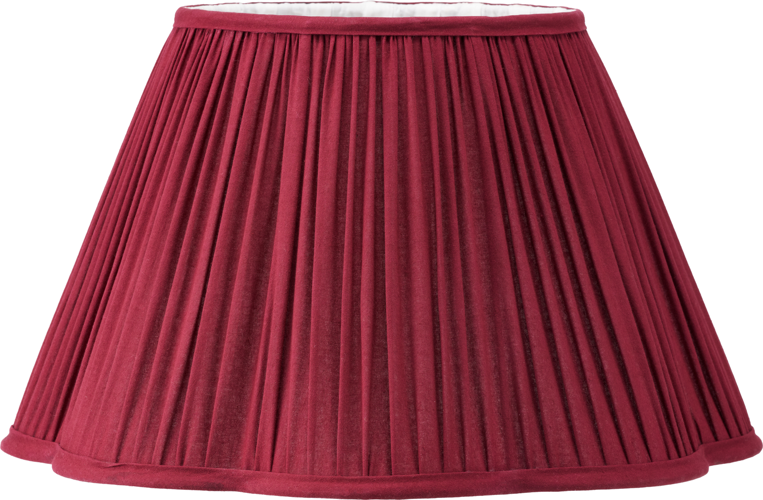 Malia 40cm Mulberry Red Mushroom Pleat Scalloped Tapered Lamp Shade