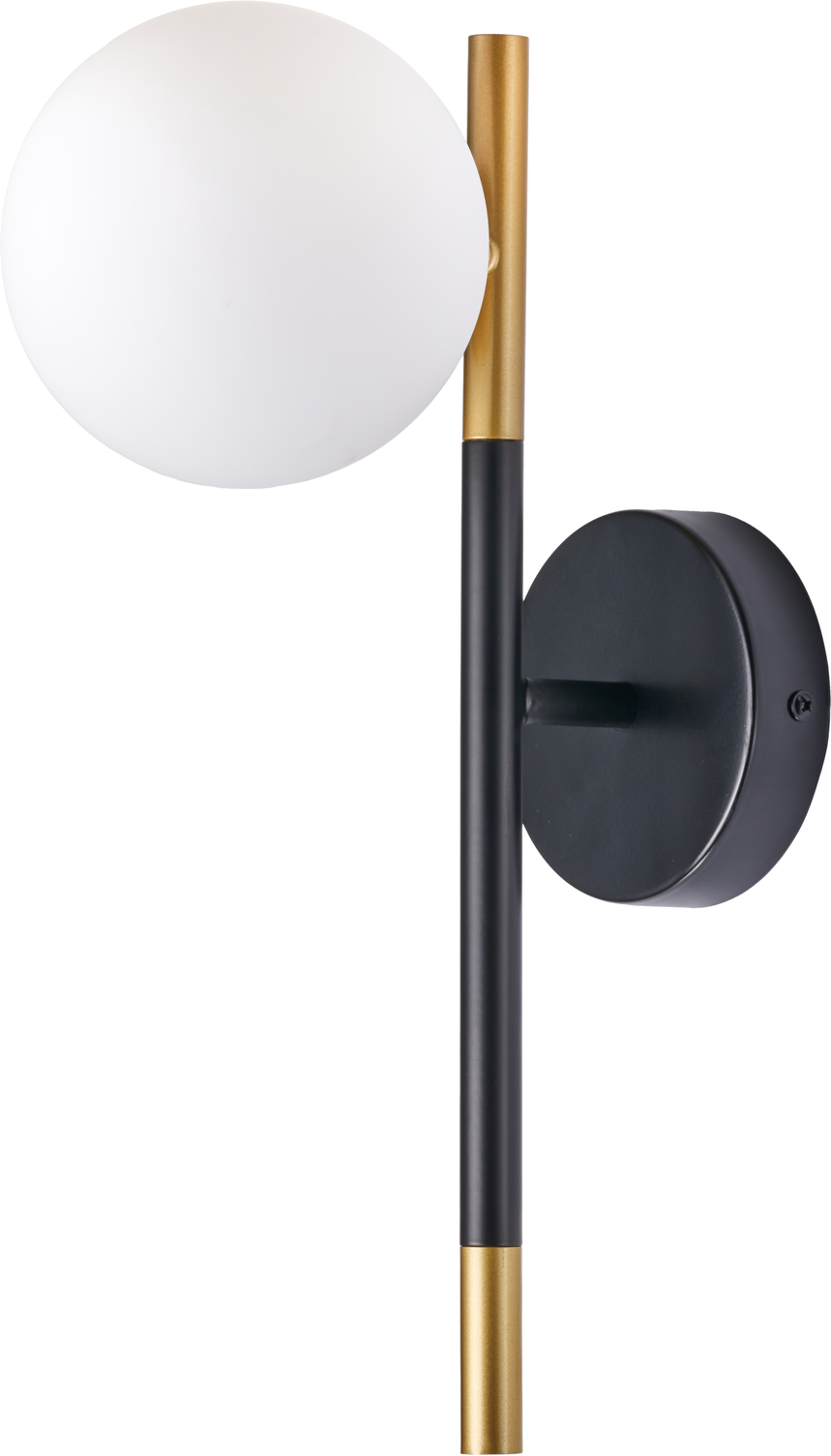 Wanda White Orb and Black Metal Wall Light