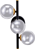 Blair Smoke Glass Ball and Black Metal Wall Light