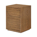 Evie Ribbed Walnut Bedside two Drawer