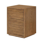 Evie Ribbed Walnut Bedside two Drawer