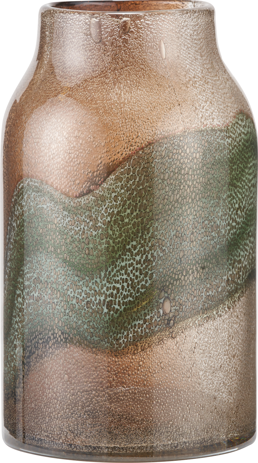 Valtellina Brown and Green Glass Vase
