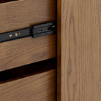 Evie Ribbed Walnut Bedside two Drawer