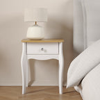 Baroque Nightstand in Pure White Iced Coffee Lacquer