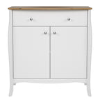 Baroque Sideboard 2 Doors 1 Drawer in Pure White Iced Coffee Lacquer