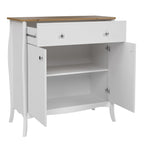 Baroque Sideboard 2 Doors 1 Drawer in Pure White Iced Coffee Lacquer