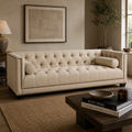 Surina 3 Seat Stone Fabric Sofa