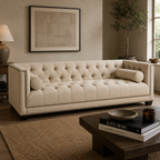 Surina 3 Seat Stone Fabric Sofa