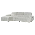 Turin Electric Recliner Sofa Silver Left Hand Corner