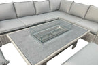 Sorrento Rattan Corner Sofa And Adjustable Fire Pit Table With Large And Small Bench