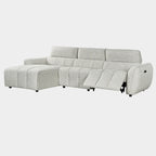 Turin Electric Recliner Sofa Silver Left Hand Corner
