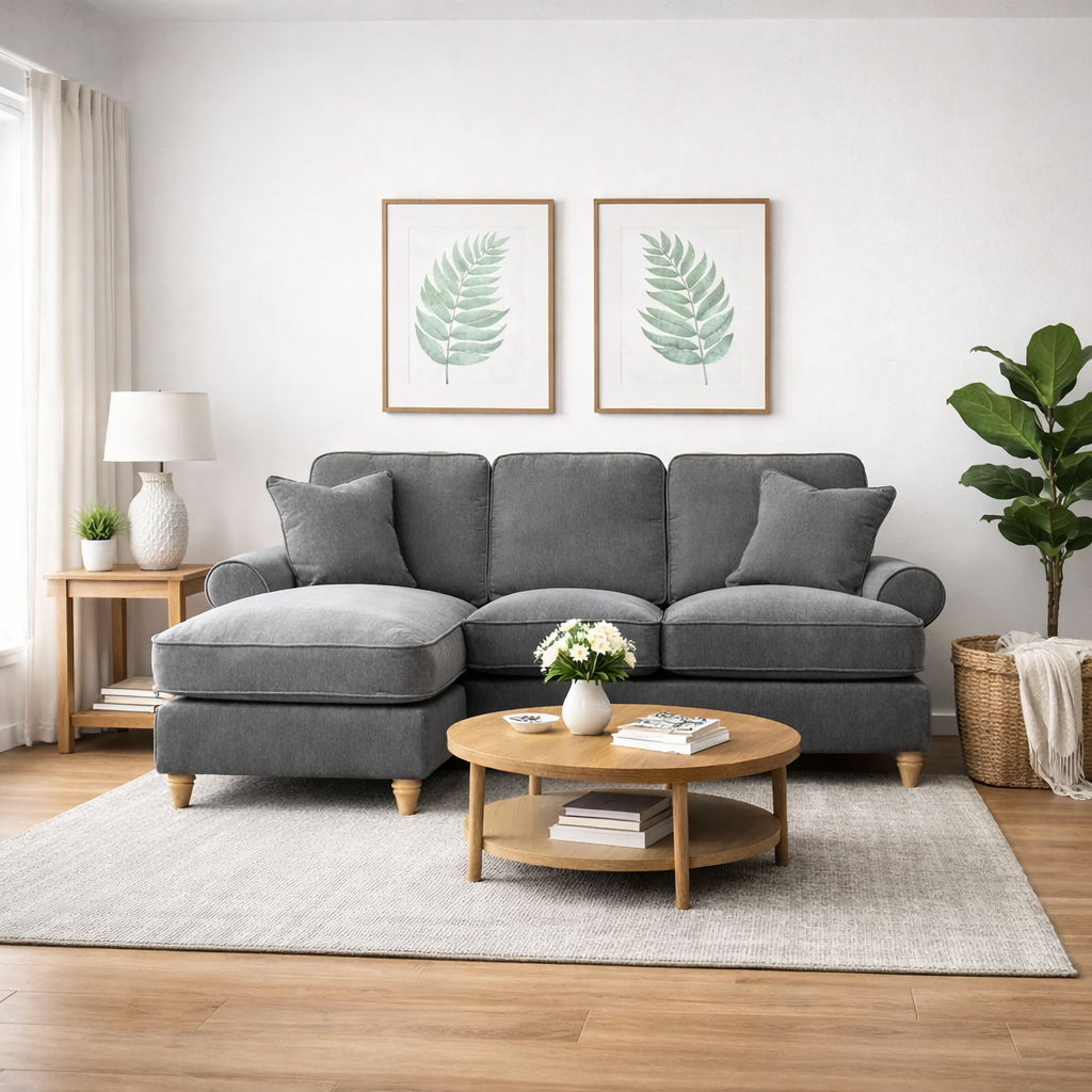 Left Hand Chaise Sofa Manhattan Charcoal The Great Sofa Company | Victoria | Bromfield | Lola | Alfie | Mari | Longfellow | Duresta Style