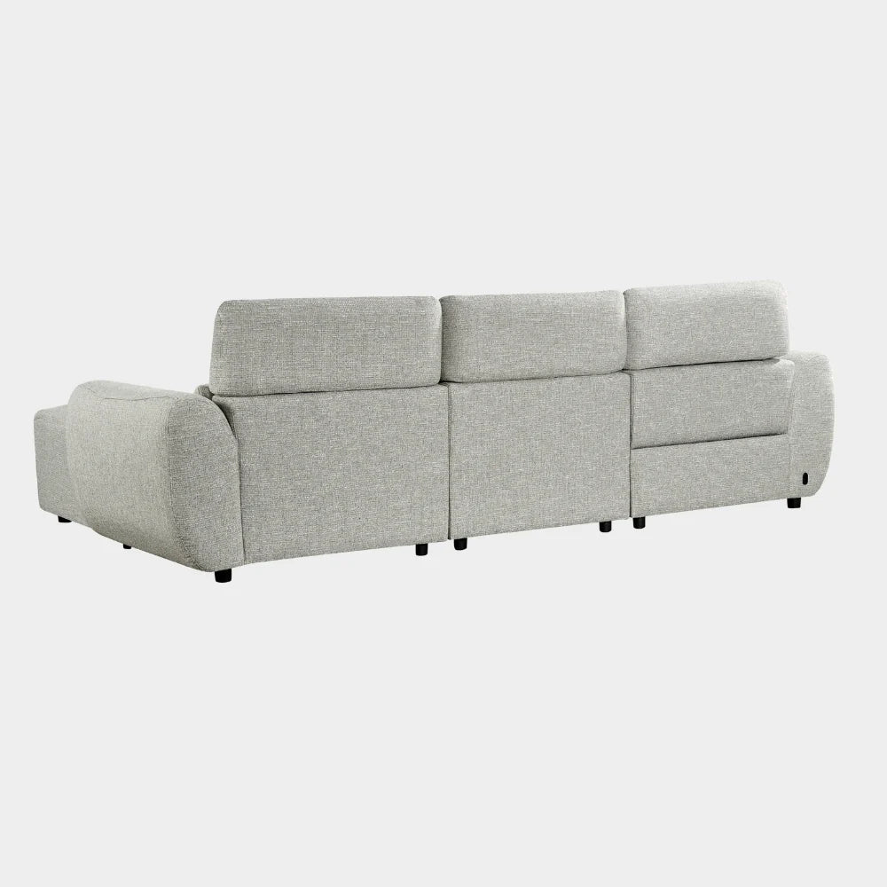 Turin Electric Recliner Sofa Silver Left Hand Corner