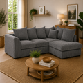 Harley Jumbo Sofa Grey Right Hand Facing Corner