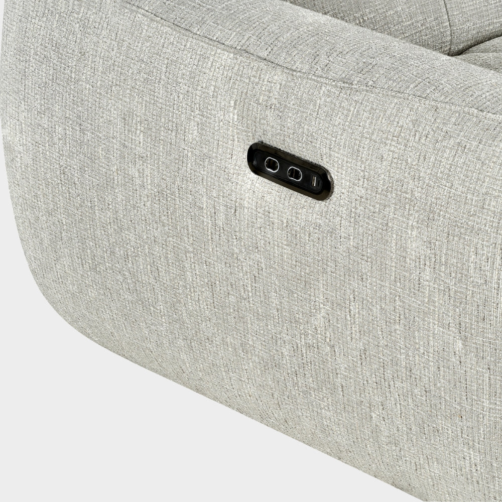 Turin Electric Recliner Sofa Silver Right Hand Corner