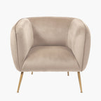 Lucca Biscuit Velvet and Metal Armchair