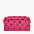 Seraphina Raspberry Velvet Buttoned Rectangular Ottoman