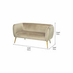 Lucca Biscuit Velvet and Metal Sofa