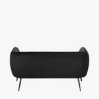 Lucca Black Velvet and Metal Sofa