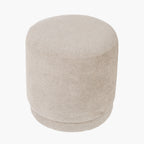 Sassari Taupe Teddy Fabric Cylinder Pouffe