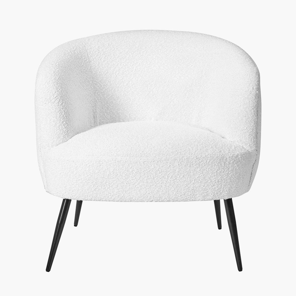 Siena BouclÃ© Fabric and Black Metal Tub
