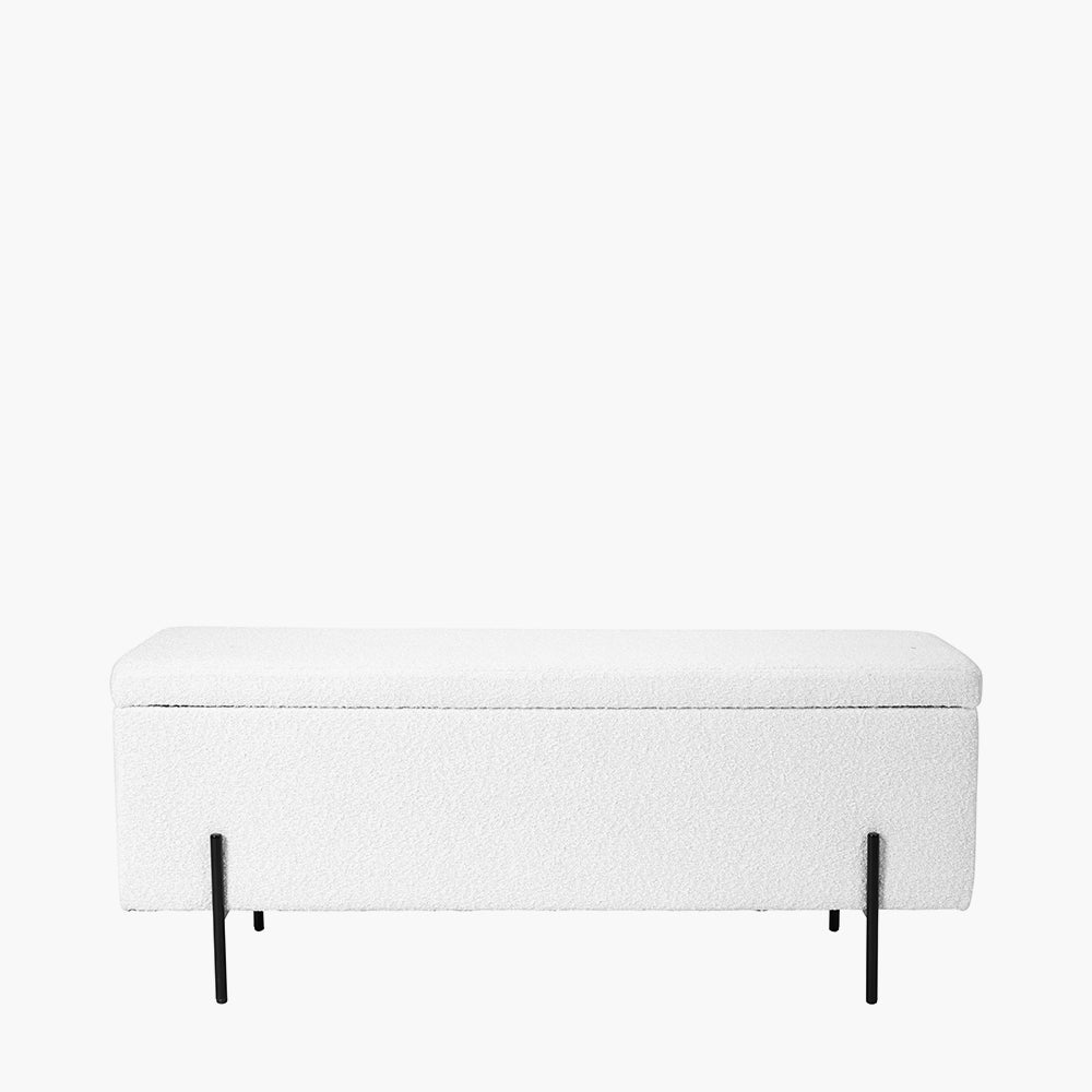 Catania BouclÃ© Fabric Storage Bench With Black Legs