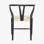 Quinn Black Beech Wood and Natural Paper Rope Dining Chair