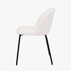 Turi BouclÃ© Fabric and Black Metal Dining Chair