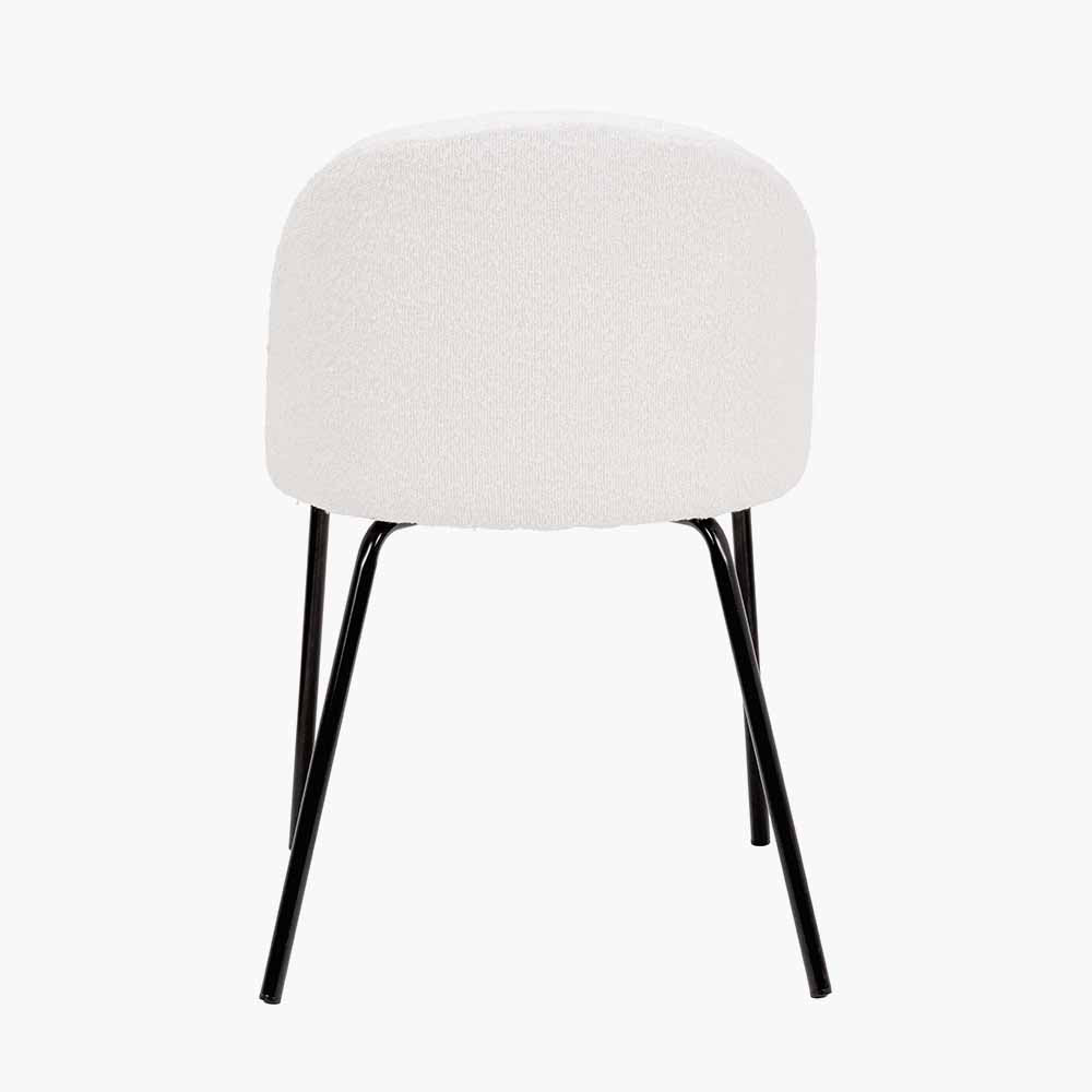 Turi BouclÃ© Fabric and Black Metal Dining Chair