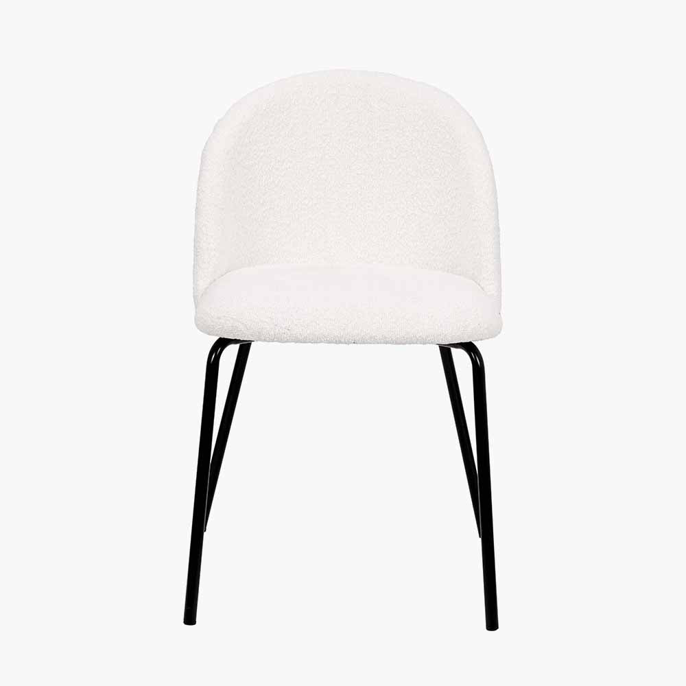 Turi BouclÃ© Fabric and Black Metal Dining Chair