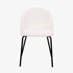 Turi BouclÃ© Fabric and Black Metal Dining Chair