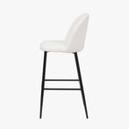 Turi BouclÃ© Fabric and Black Metal Bar Stool