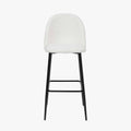 Turi BouclÃ© Fabric and Black Metal Bar Stool