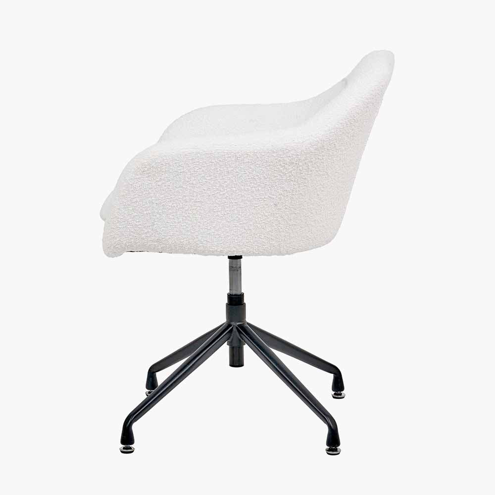 Rosolini BouclÃ© Fabric and Black Metal Swivel Rise and Fall Chair