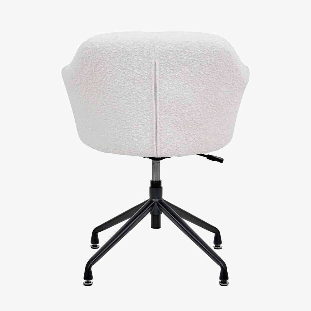 Rosolini BouclÃ© Fabric and Black Metal Swivel Rise and Fall Chair