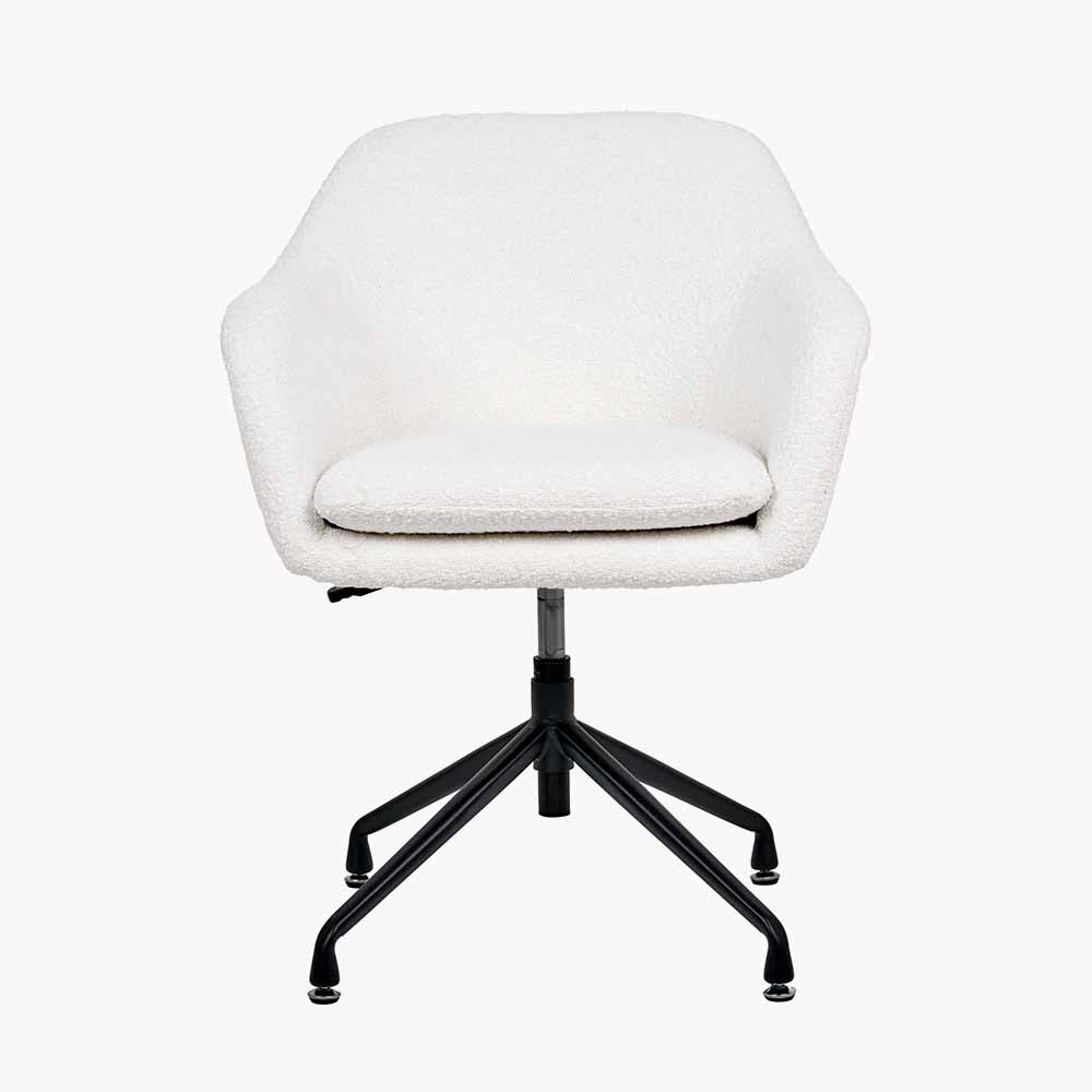 Rosolini BouclÃ© Fabric and Black Metal Swivel Rise and Fall Chair