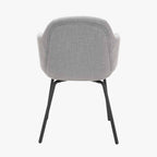 Alba Grey Linen Mix and Black Metal Carver Dining Chair