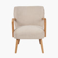 Sennori Taupe Teddy Fabric and Rubber Wood Occasional Chair