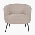 Aviana Natural Chenille and Black Metal Tub Chair