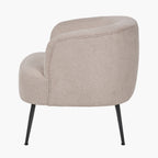 Aviana Natural Chenille and Black Metal Tub Chair