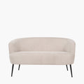 Aviana Natural Chenille and Black Metal Sofa